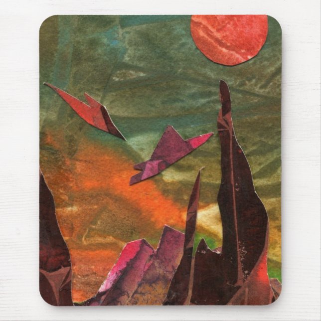 Sci-Fi "Fire Birds" alien life forms in flight Mouse Pad (Front)