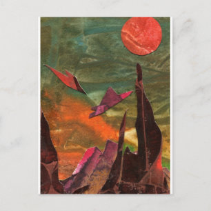 Sci-Fi "Fire Birds" alien life forms in flight Postcard