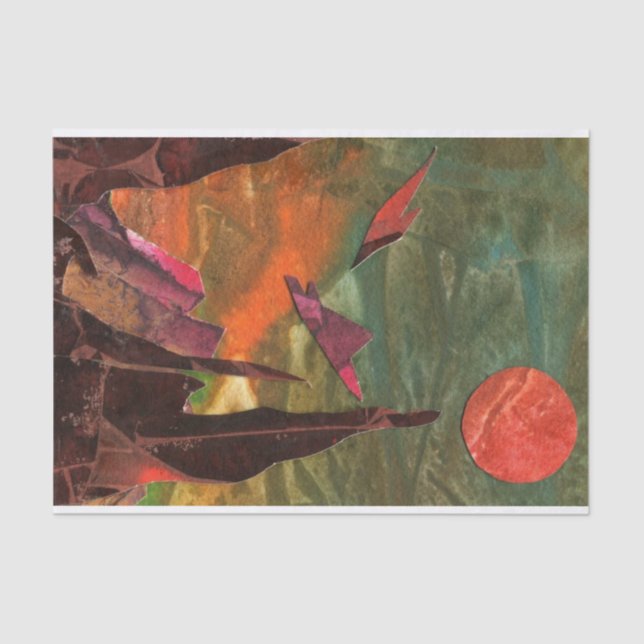 Sci-Fi "Fire Birds" alien life forms in flight Tissue Paper (Front)