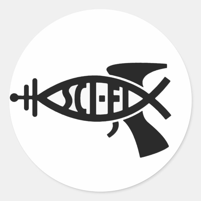 Sci-Fi fish Classic Round Sticker (Front)