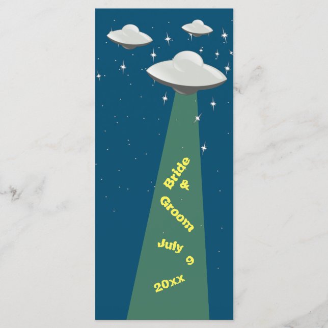 Sci Fi Flying Saucers Wedding Program (Front)