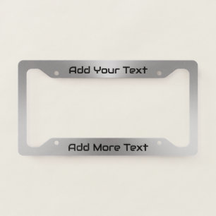 Sci Fi Font Silver and Black Text Template License Plate Frame