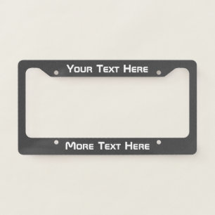 Sci-fi Font Text White and Gray Write Your Message License Plate Frame