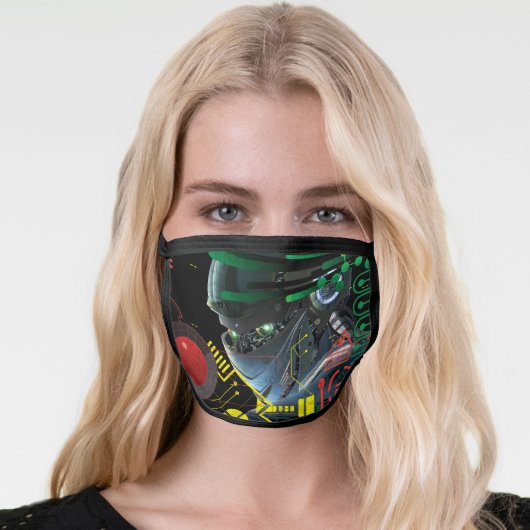 Sci-Fi Futuristic Robot Technology Face Mask (Worn Her)