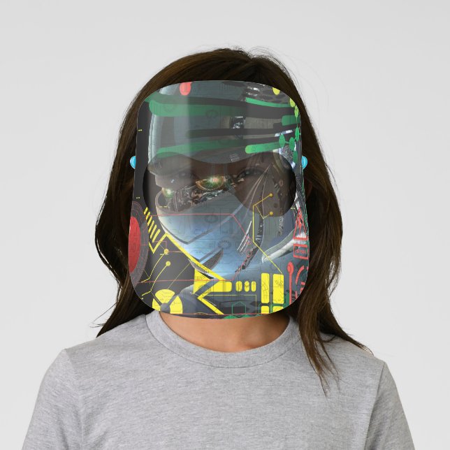 Sci-Fi Futuristic Robot Technology Halloween Face Shield (Insitu)