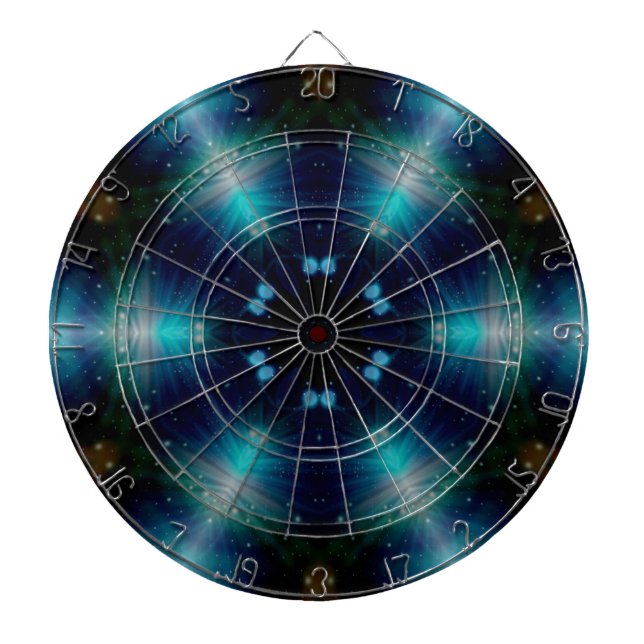 Sci-Fi Galaxy Blue Light abstract art 4 Dartboard (Front)