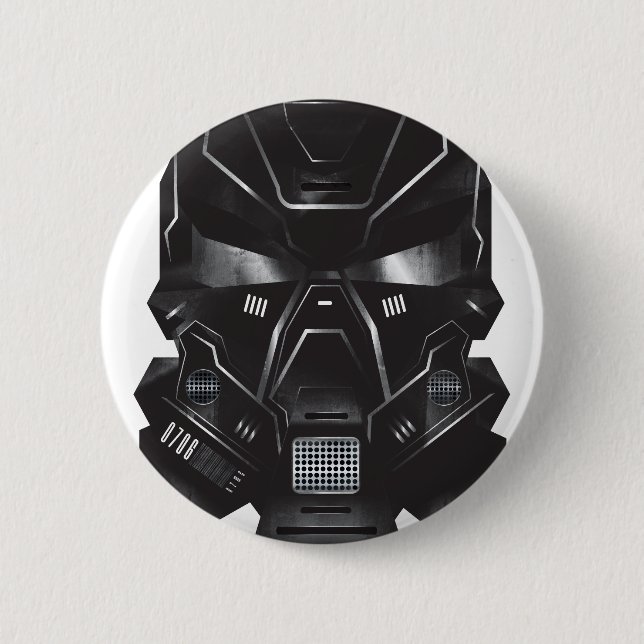 sci-fi geek concept art helmet design pinback button (Front)