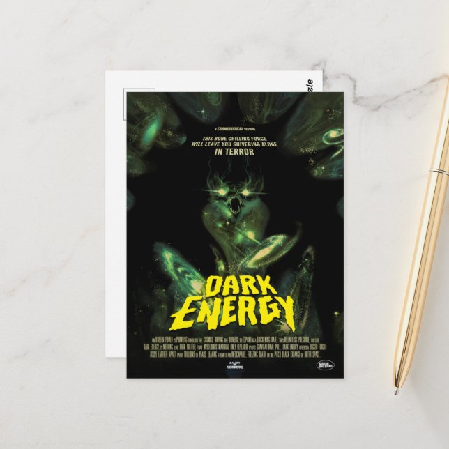 Sci-Fi Horror Movie Ad, Dark Energy Postcard (Front/Back In Situ)