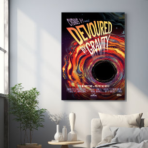 Sci-Fi Horror Movie Ad, Devoured By Gravity Metal Print
