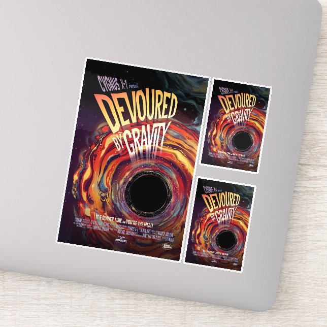 Sci-Fi Horror Movie Ad, Devoured By Gravity Sticker (Detail)