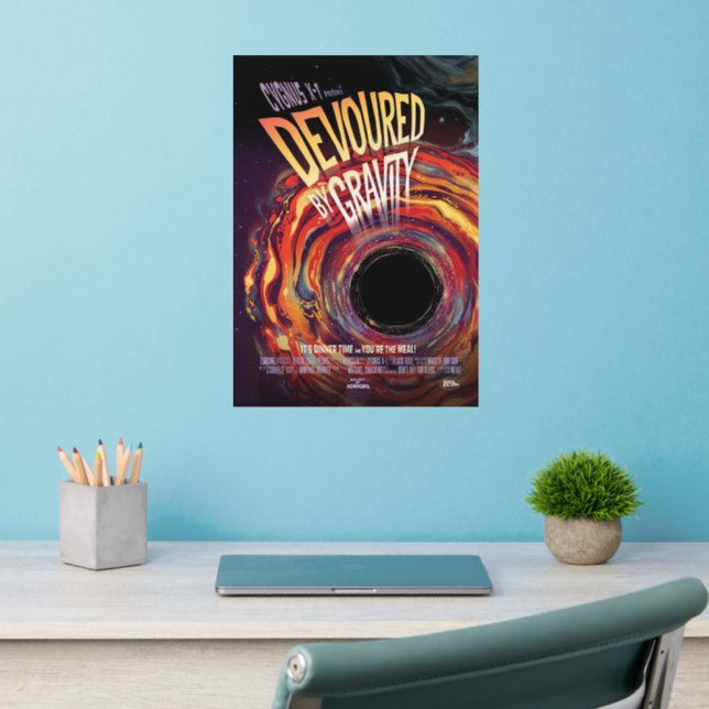 Sci-Fi Horror Movie Ad, Devoured By Gravity Wall Decal (Home Office 2)