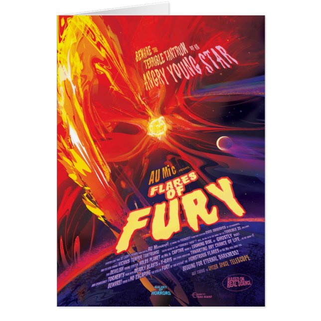 Sci-Fi Horror Movie Ad, Flares Of Fury Cards (Front)