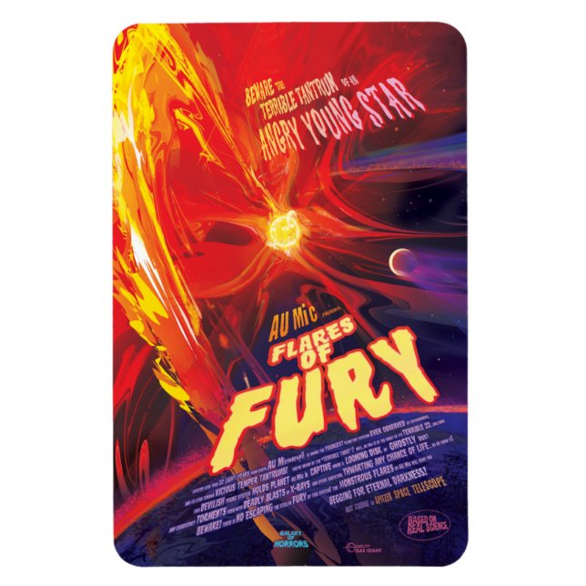 Sci-Fi Horror Movie Ad, Flares Of Fury Magnet (Vertical)