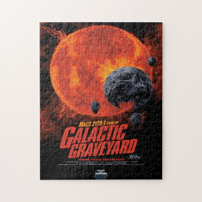 Sci-Fi Horror Movie Ad, Galactic Graveyard Jigsaw Puzzle (Vertical)