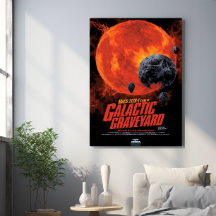Sci-Fi Horror Movie Ad, Galactic Graveyard Metal Print