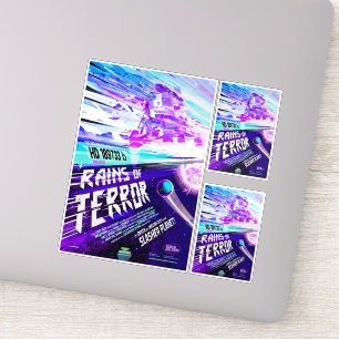 Sci-Fi Horror Movie Ad, Rains Of Terror Sticker