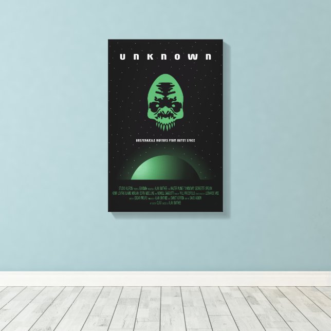 Sci-Fi Horror Movie Ad, Unknown Canvas Print (Insitu(Wood Floor))