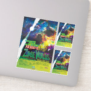 Sci-Fi Horror Movie Ad, Zombie Worlds Sticker