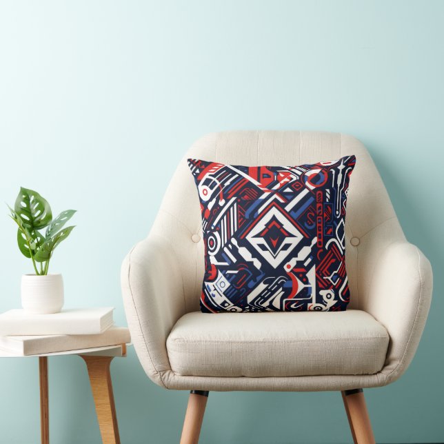 Sci-Fi Intricate Pattern Throw Pillow (Chair)