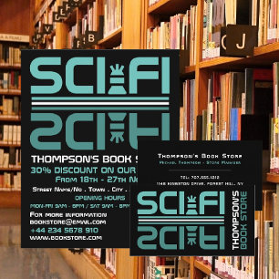 Sci-Fi Logo, Book Store Advertising Flyer