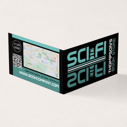 Sci_Fi Logo Book Store Detailed Loyalty Business Card