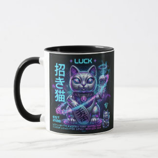 Sci-Fi Lucky Cat Maneki Neko Cosmic Charm Graphic Mug