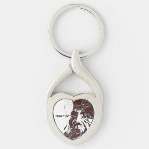 Sci-Fi "Lunar Landscape" the man in the moon       Keychain