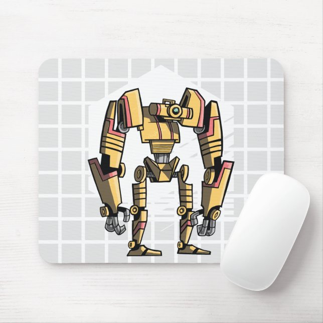 Sci-Fi Mecha Robot Grid Mouse Pad (With Mouse)