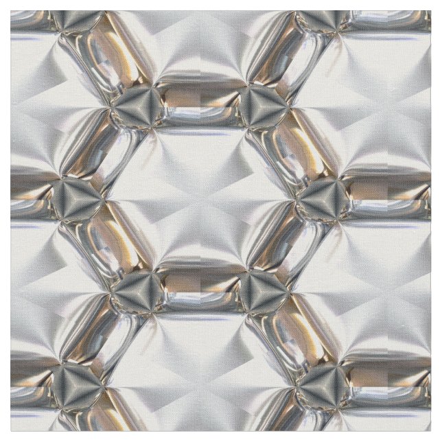 Sci-Fi Metal Patterns 4 Custom Fabric (Close Up)