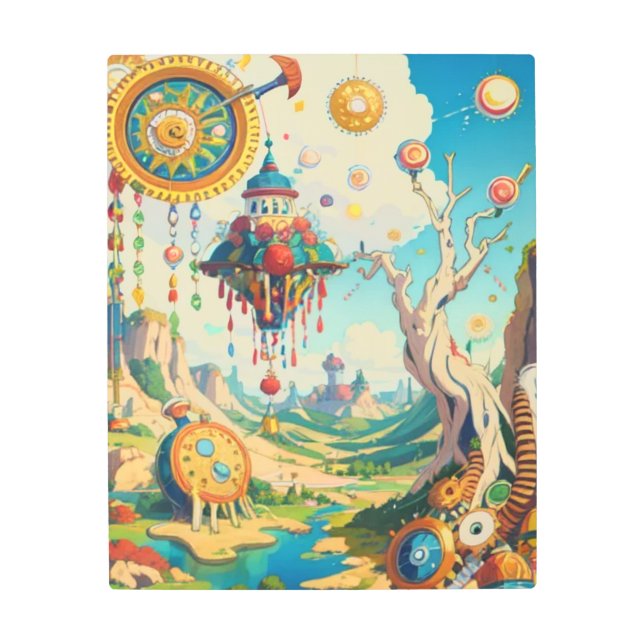 Sci-Fi Metal Wall Art Futuristic Landscapes (Front)