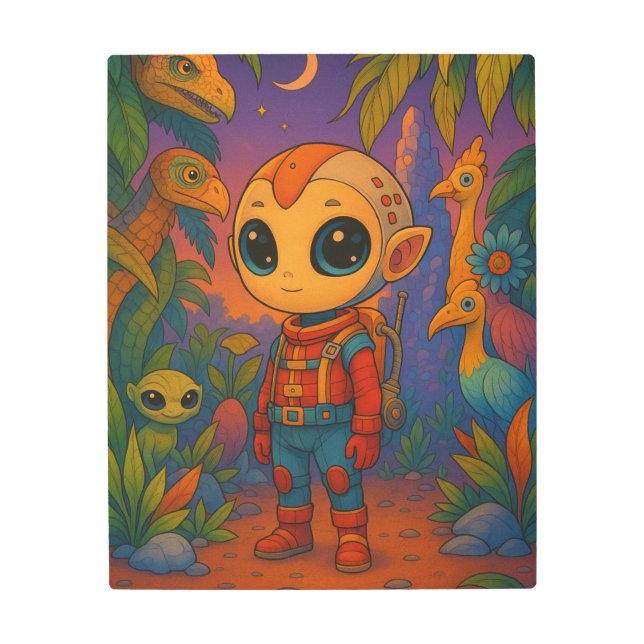 Sci-Fi Metal Wall Art Futuristic Landscapes (Front)