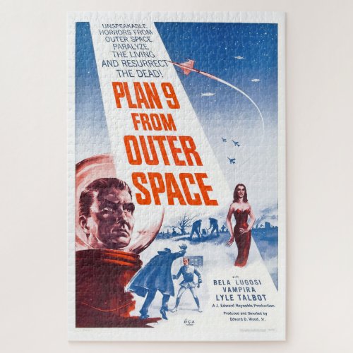 Sci_fi movie poster Plan 9 From Outer Space Jigsaw Puzzle