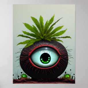 Sci-fi Plant With an Eye Poster