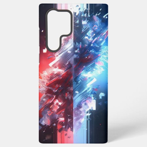SCI_FI Red  Blue Crystal Explosion Samsung Galaxy S22 Ultra Case