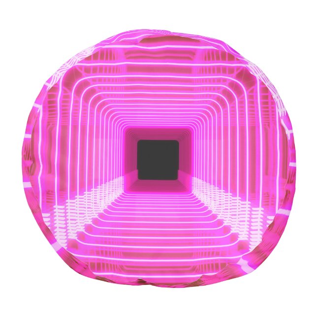Sci-Fi Retro 3D: Pop Art Illustration Pouf (Bottom)
