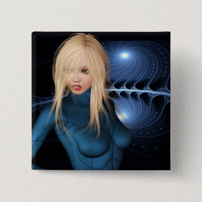 Sci-fi Scene Display Pinback Button (Front)