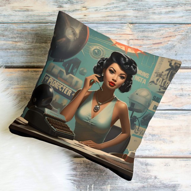 Sci-Fi Scribe Futuristic Fantasy  Throw Pillow (Creator Uploaded)