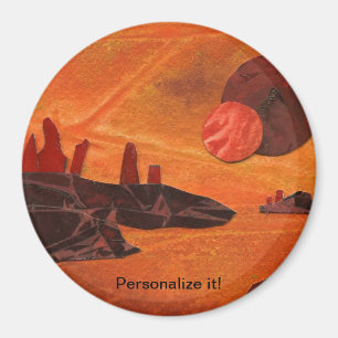 Sci-Fi "Seas of Fire" double suns, lava seas world Magnet