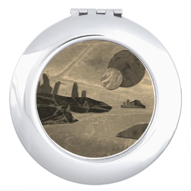 Sci-Fi "Seas of Fire" molten lava alien world    C Compact Mirror (Front)