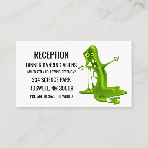 Sci Fi Slime Monster Reception card