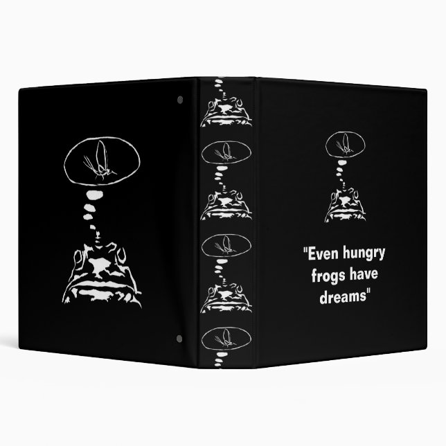 Sci-Fi smart animals "Hungry Frog Dreams"          3 Ring Binder (Background)