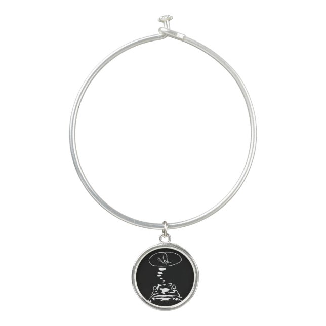 Sci-Fi smart animals "Hungry Frog Dreams"          Bangle Bracelet (Front)