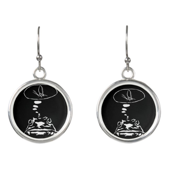 Sci-Fi smart animals "Hungry Frog Dreams"          Earrings (Front)