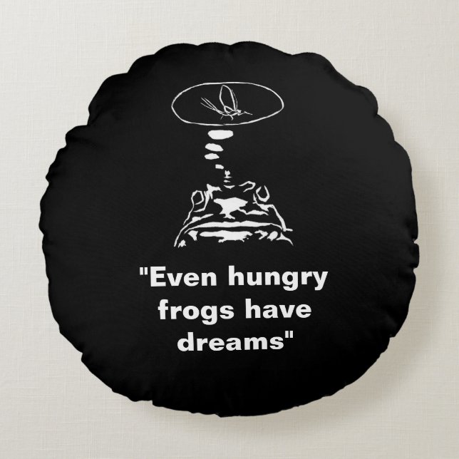 Sci-Fi smart animals "Hungry Frog Dreams"          Round Pillow (Front)
