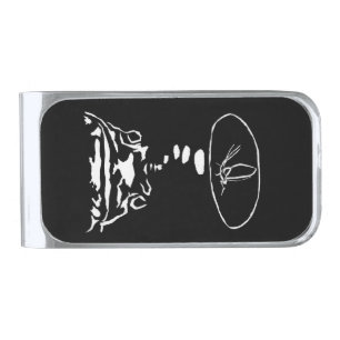 Sci-Fi smart animals "Hungry Frog Dreams" Silver Finish Money Clip