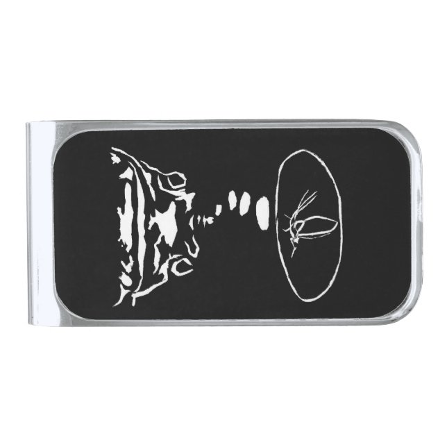 Sci-Fi smart animals "Hungry Frog Dreams"          Silver Finish Money Clip (Front)