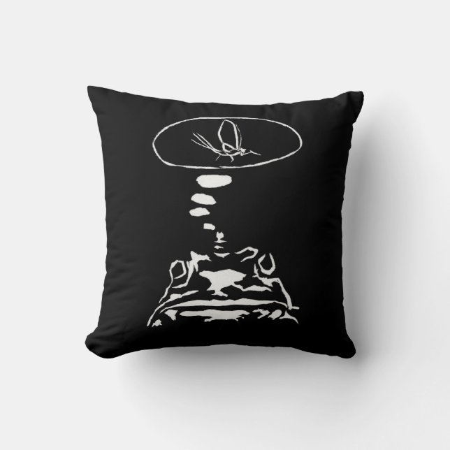 Sci-Fi smart animals "Hungry Frog Dreams"         Throw Pillow (Front)