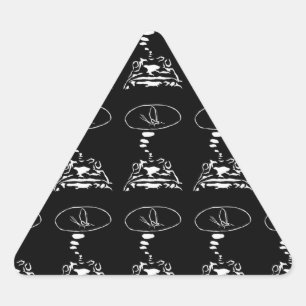 Sci-Fi smart animals "Hungry Frog Dreams" Triangle Sticker