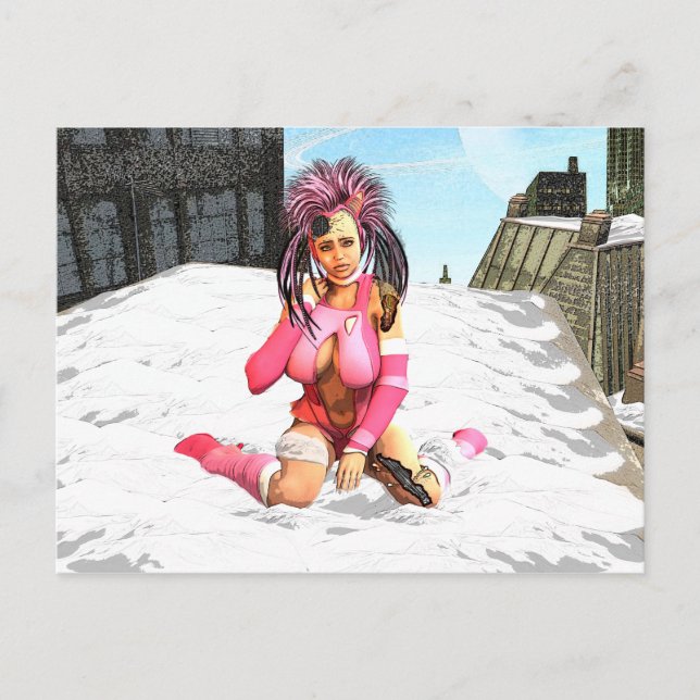 Sci Fi Snow Punk Postcard (Front)