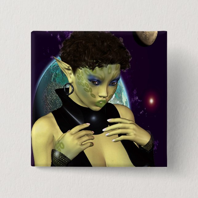 Sci-Fi Space Model Pinback Button (Front)